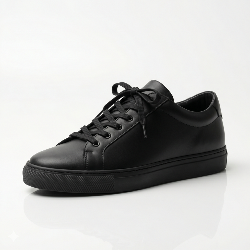 Black Ravello Leather Sneakers