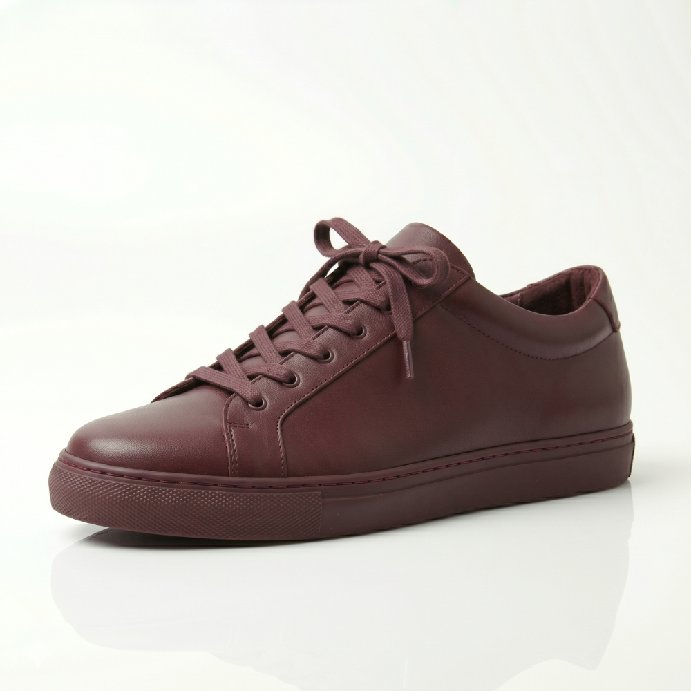 Burgundy Ravello Leather Sneakers
