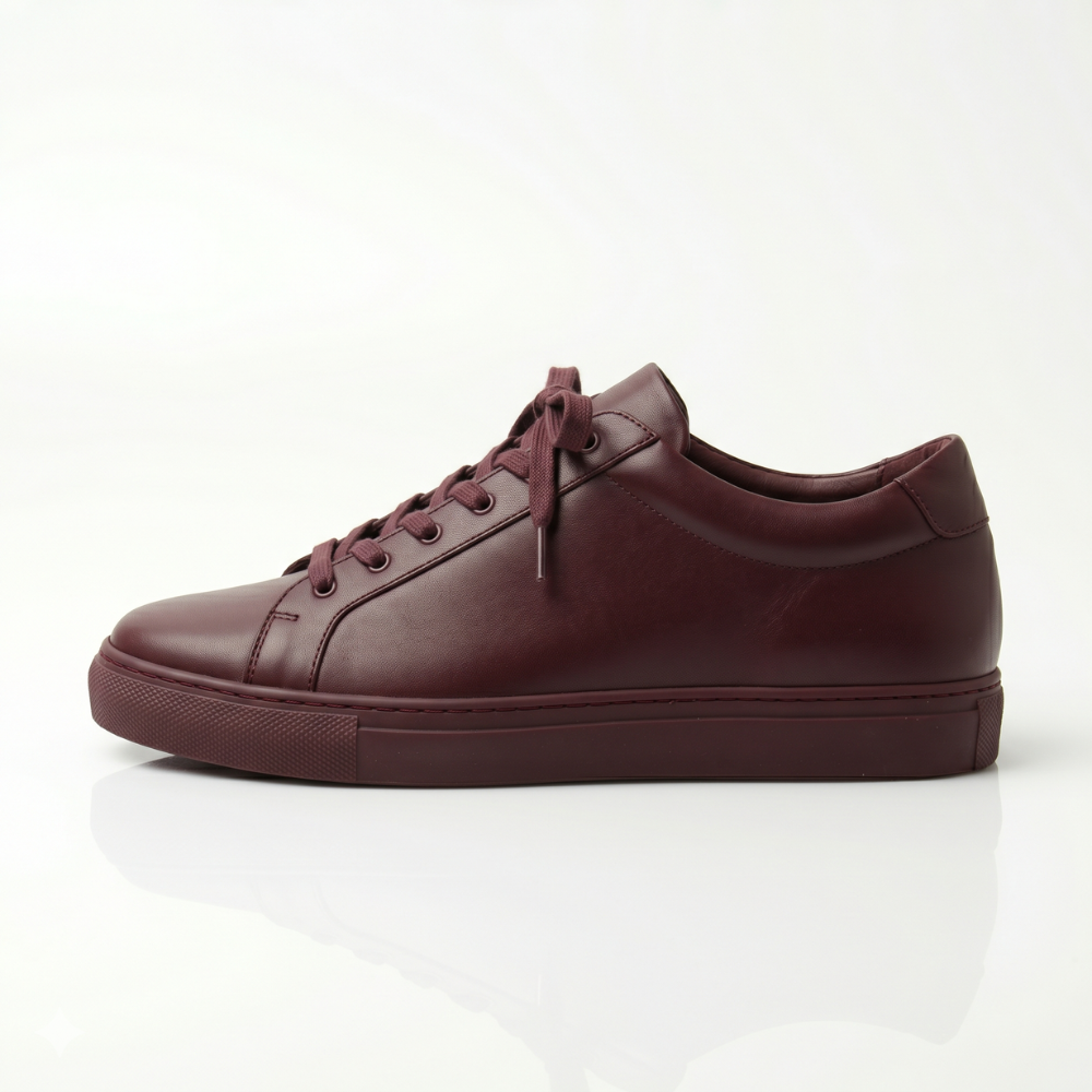Burgundy Ravello Leather Sneakers