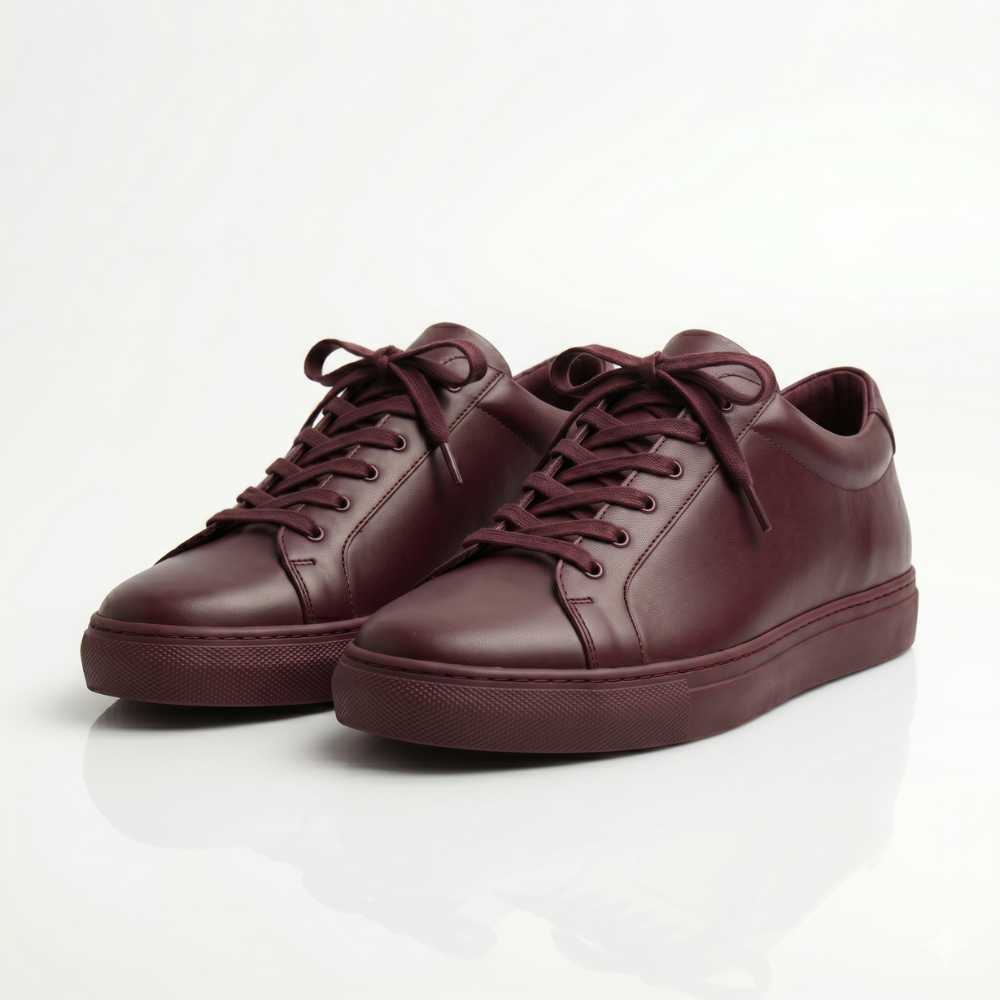 Burgundy Ravello Leather Sneakers
