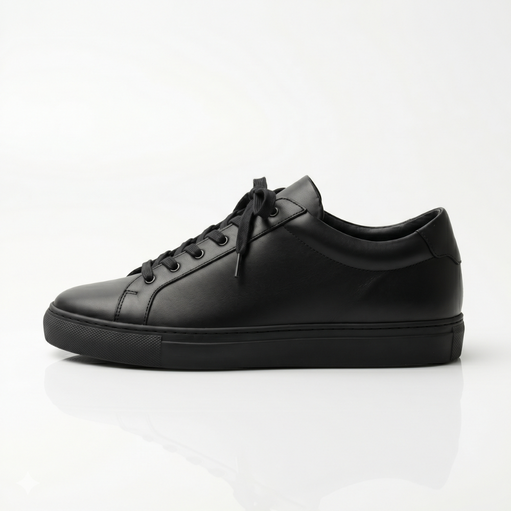 Black Ravello Leather Sneakers