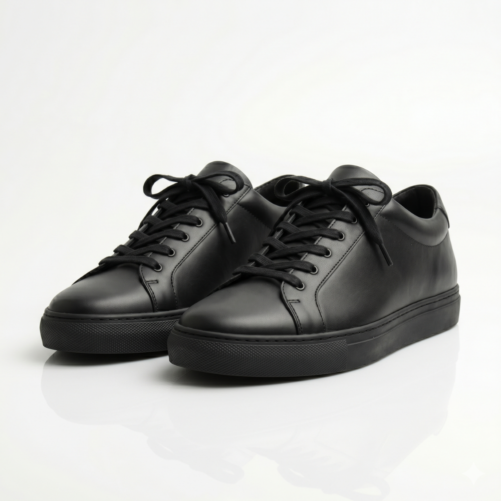 Black Ravello Leather Sneakers